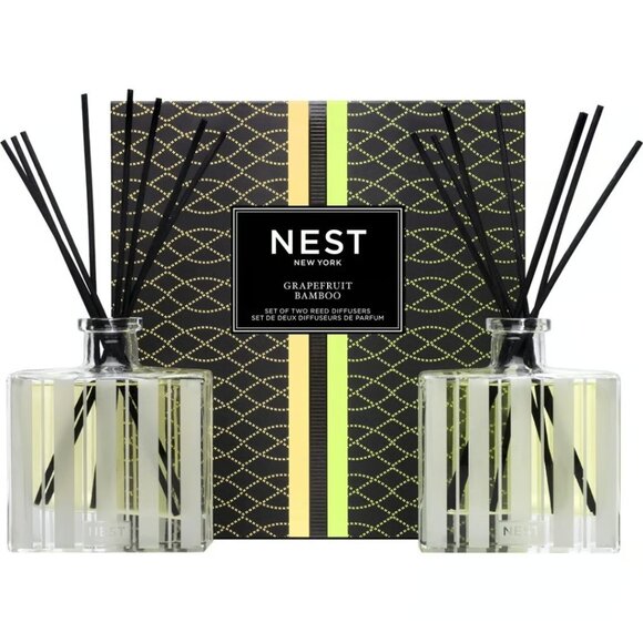 NEST Fragrances Grapefruit Bamboo Set of Two Reed Diffusers - Picture 1 of 2
